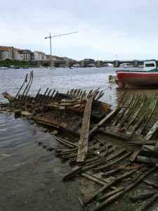 Skeleton boat in Cantabria