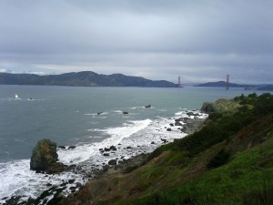 View of Golden Gate Bridge, from Lincoln Park