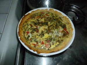 Quiche for dinner - crust from scratch, too!