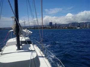 Test sail - at last getting to see the city from the water