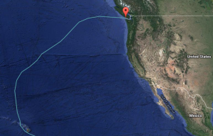Route sailed from Hawaii to Vancouver